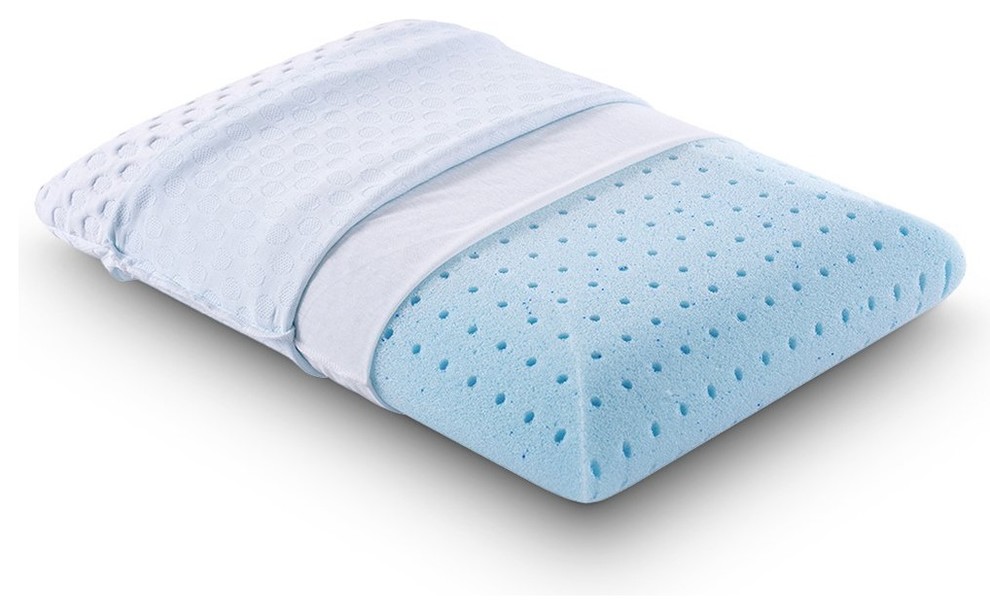 Sleep Ventilated Air Cell Technology Gel Memory Foam Pillow, Standard