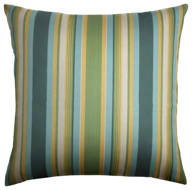 The Pillow Collection Aqua Gainey Throw Pillow, 20"x20"