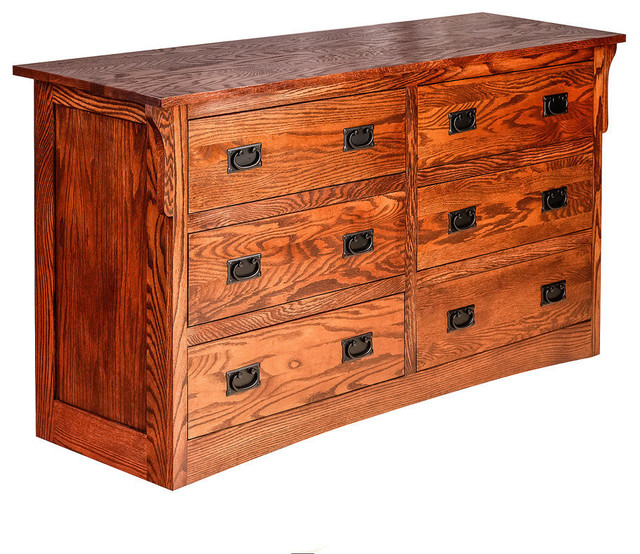 Arts And Crafts Oak Six Drawer Dresser Craftsman Dressers By