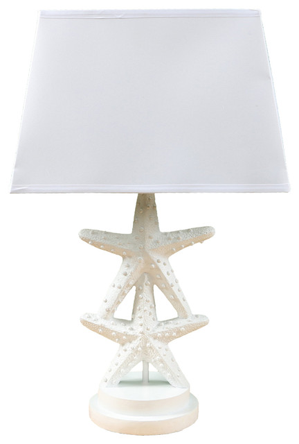White Resin Double Starfish Lamp Beach Style Table Lamps By Dei White Resin Double Starfish Lamp