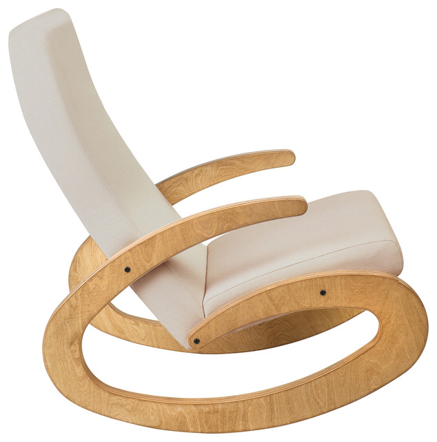 G Rocking Chair, Oak and Beige