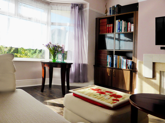 Corner by the bay window and front wall transitional-living-room