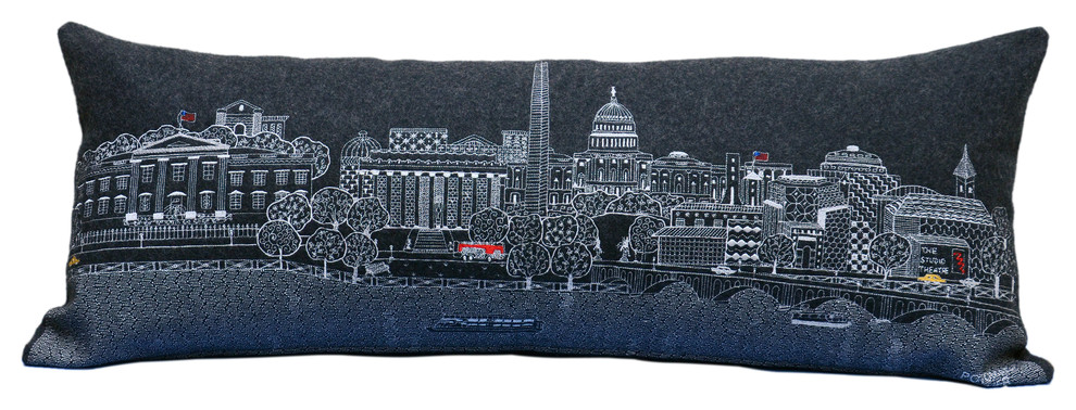 Queen-Sized Washington DC Skyline Cushion, Night, Queen