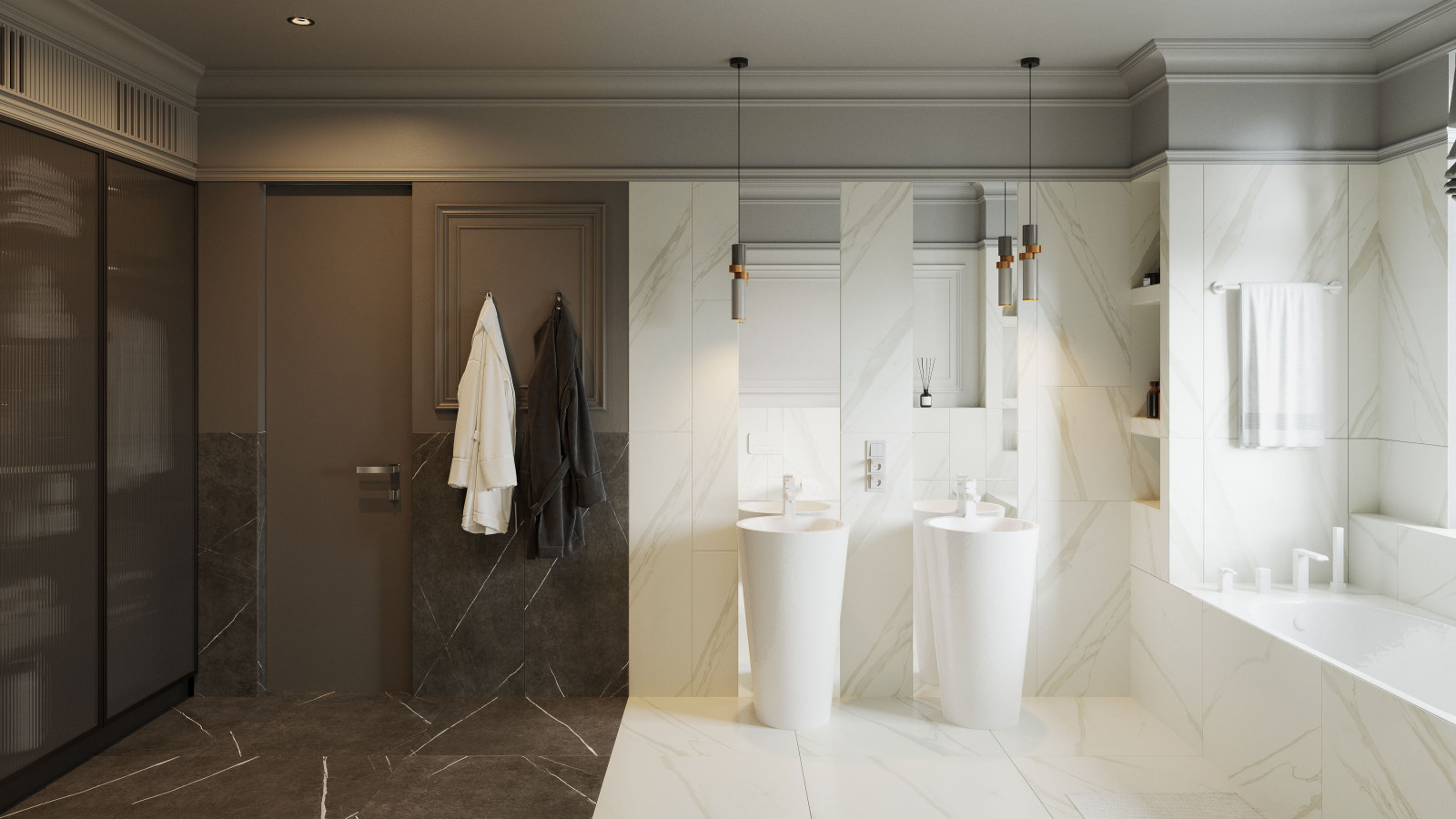 Ванная с зоной прачечной