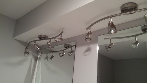 Ideas for bathroom light fixtures. Must be ceiling mounted.