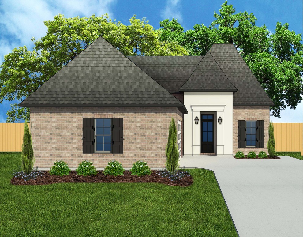 Example of a transitional home design design in New Orleans