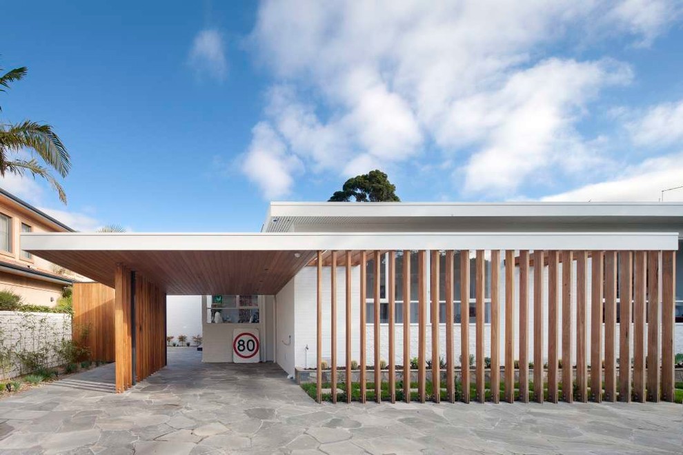 Inspiration for a midcentury garage in Melbourne.