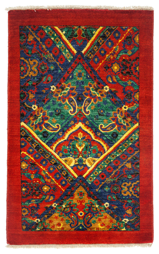 Suzani Area Rug, Red, 2'8"x4'2"