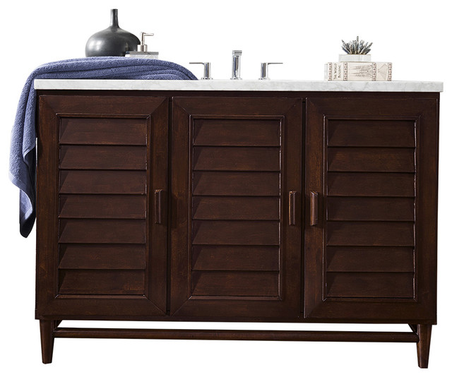 Portland 48" Single Vanity Burnished Mahogany, Base ...