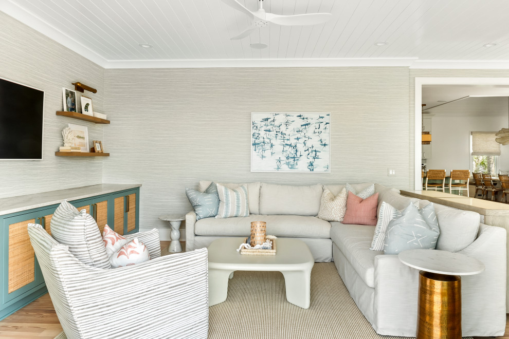 Inspiration for a coastal family room remodel in Charleston