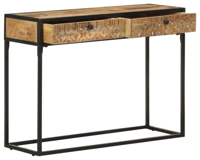 vidaXL Console Table Entryway Table Side Table with Drawers Solid Mango ...