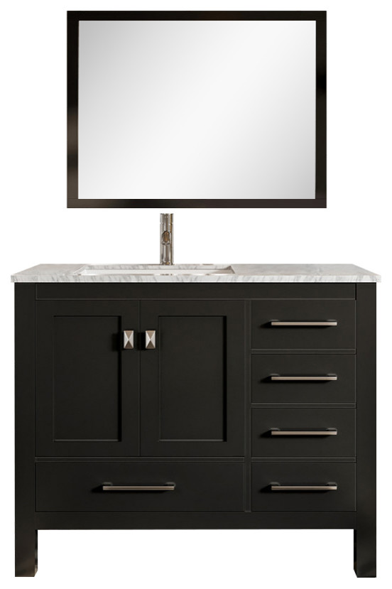 Eviva London 42"Espresso Transitional Bathroom Vanity Transitional
