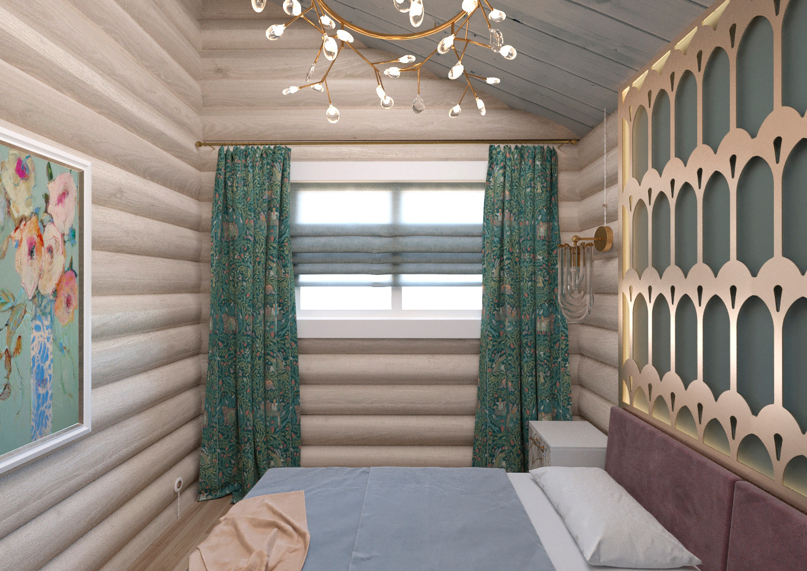 Дизайн загородного дома из бревна