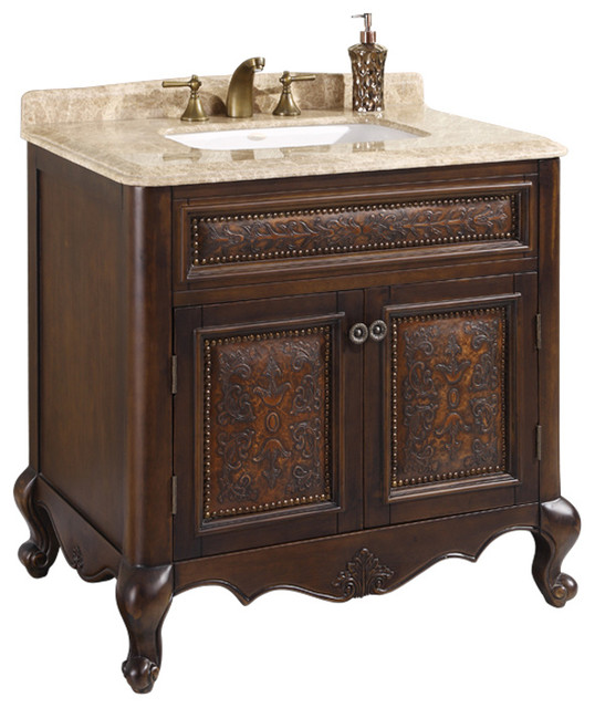 36" Solid Wood Sink Vanity Victorian Bathroom Vanities And Sink