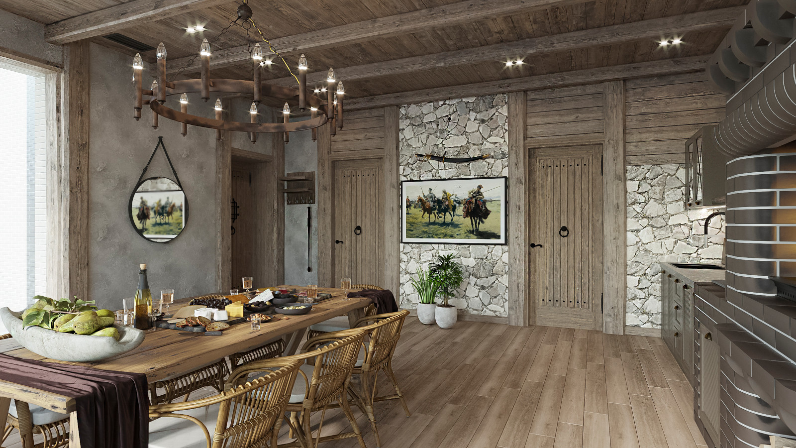 Летняя кухня в комплексе жилых построек