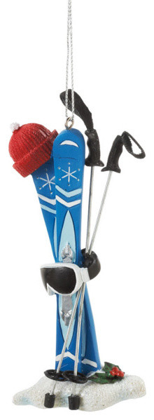 Ski Equipment Christmas Tree Ornament - Winter Vacation Holiday Gift Decoration