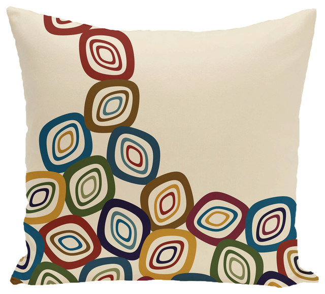 Falling Leaves Geometric Print Pillow Midcentury Decorative Pillows By E By Design