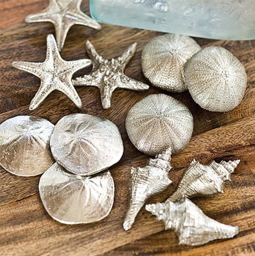 Regina Andrew Decor Set of Assorted Silver Mini Seashells