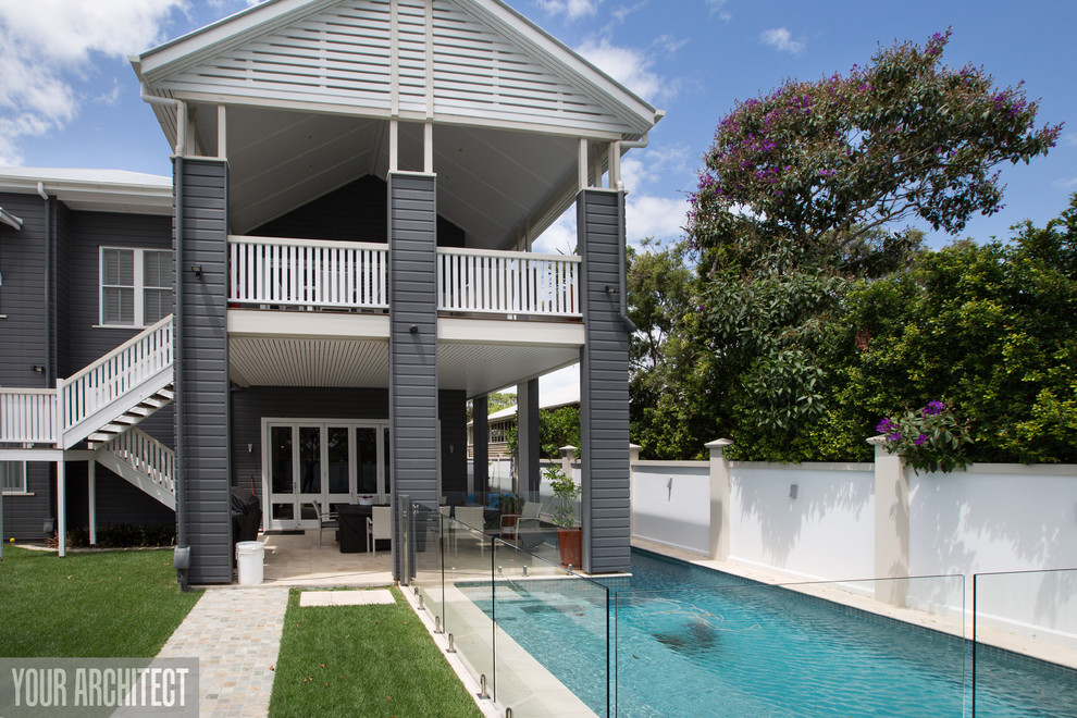 Photo of a transitional pool in Brisbane.