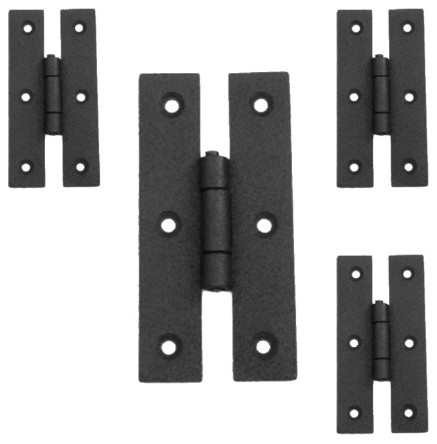 Hinge Black Wrought Iron Hinge H Flush 3'' H set of 4 Modern