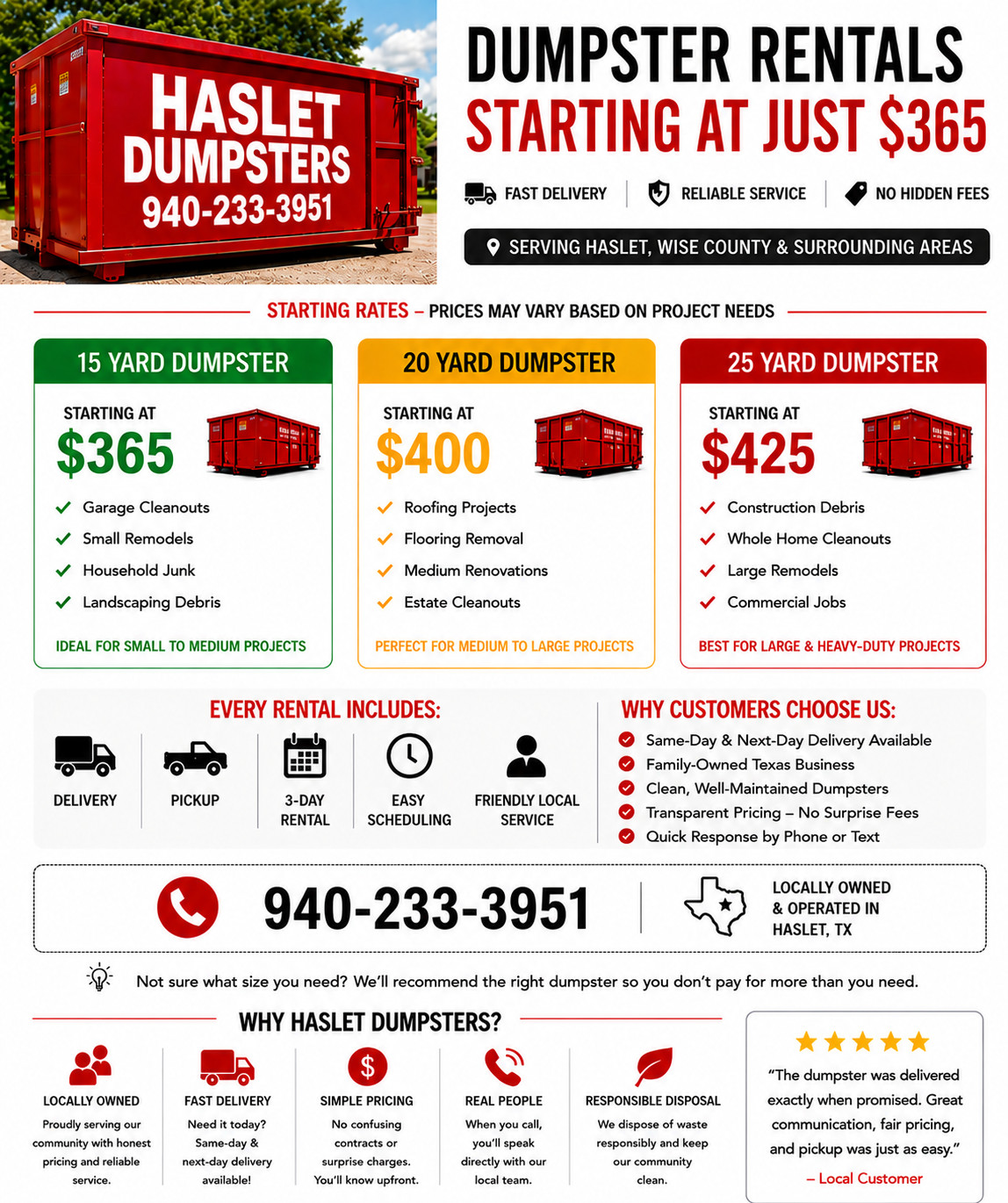 HASLET DUMPSTERS