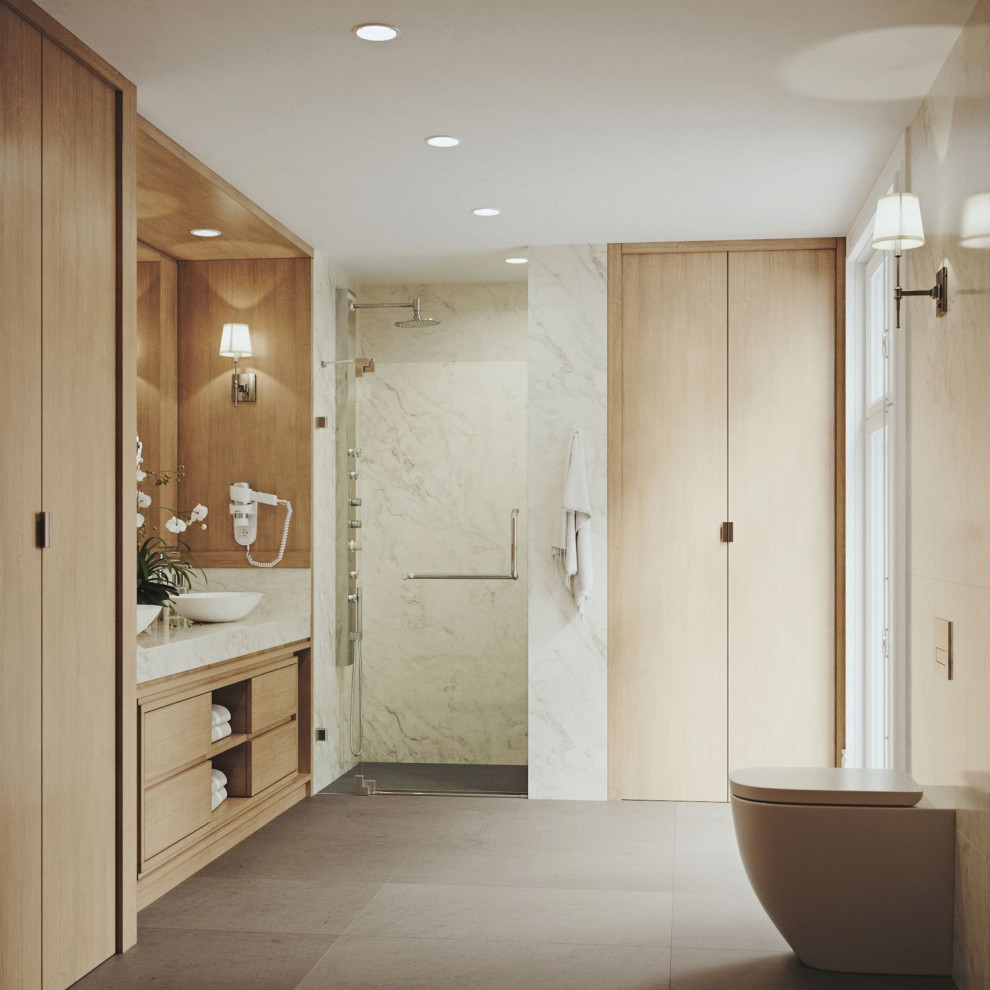Brushed Nickel Bathroom Collection Modern Bathroom New York by