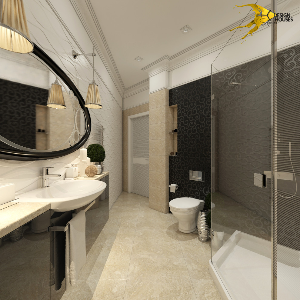 Ванная с нестандартной планировкой.