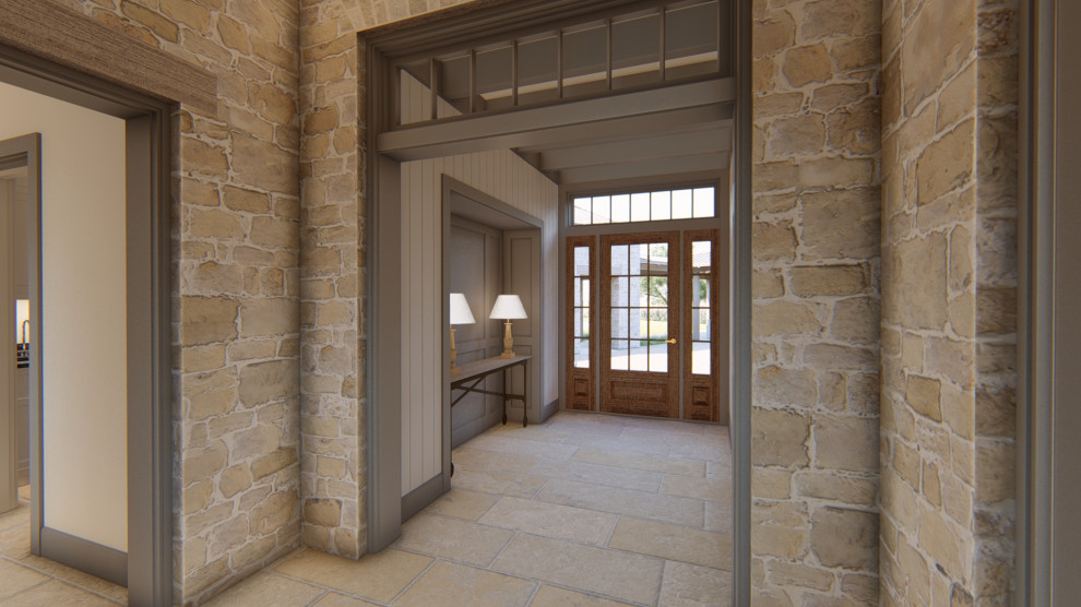 Mountain style entryway photo in Austin