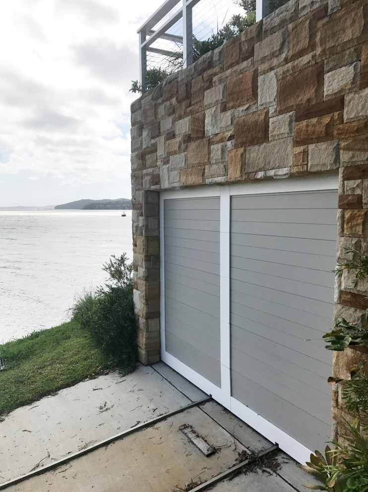 Custom Boat Shed Panel Garage Door Beach Style Garage Central