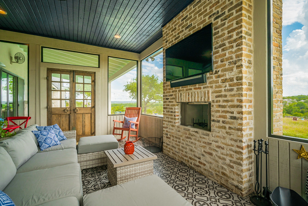Design ideas for a country sunroom in Austin.