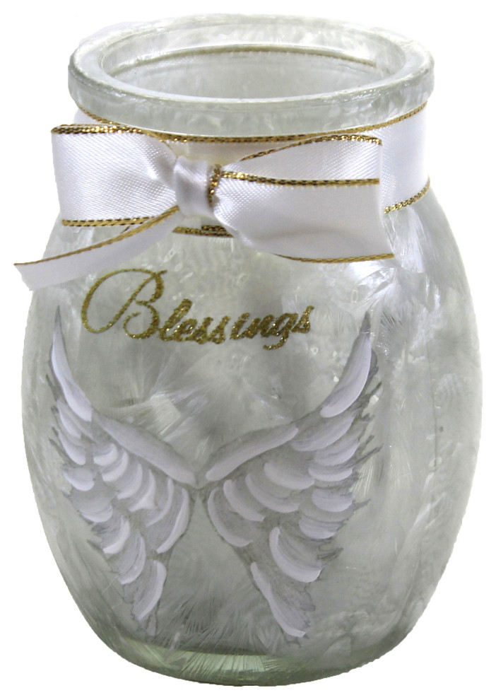 Stony Creek Angel Wings Small Jar W/Ribbon Blessings Home Naw0280 Blessings