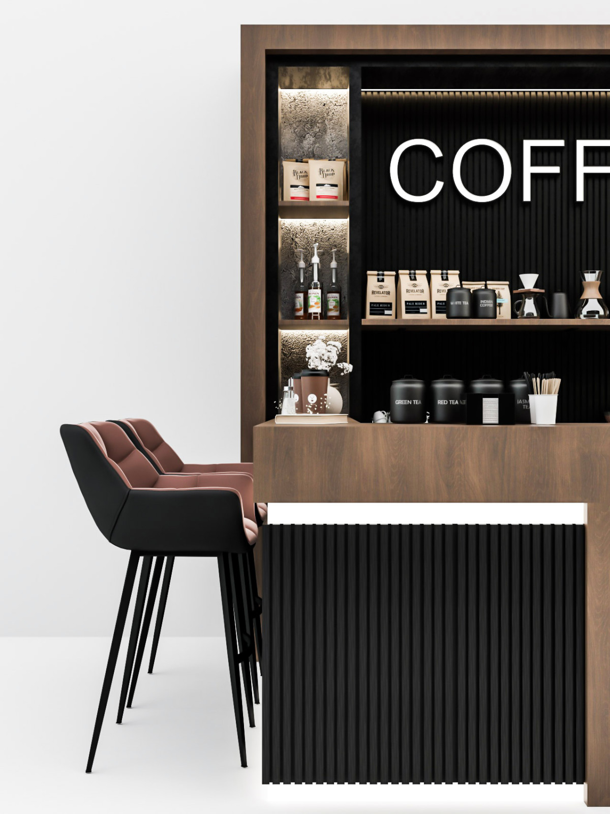 Дизайн торгового островка кофе
