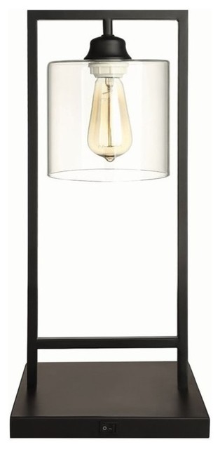 black industrial table lamp