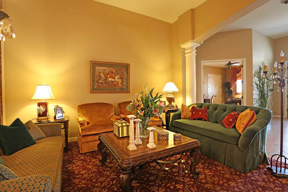 This is an example of a traditional family room in Phoenix.