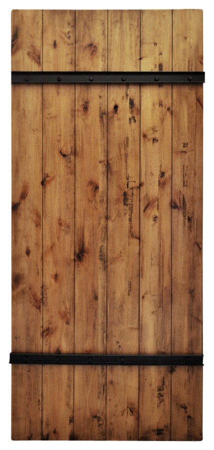 Dogberry Drawbridge Sliding Barn Door and Hardware, Aged Oak