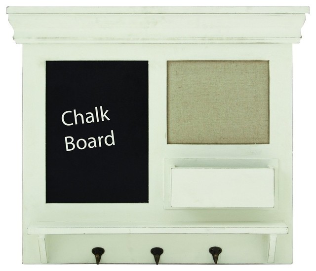 Clic Lovely Wooden Chalkboard Wall Shelf With Three Metal Hooks Wooden Chalkboard Wall Shelf