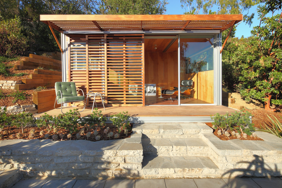Design ideas for a small eclectic shed and granny flat in Los Angeles.
