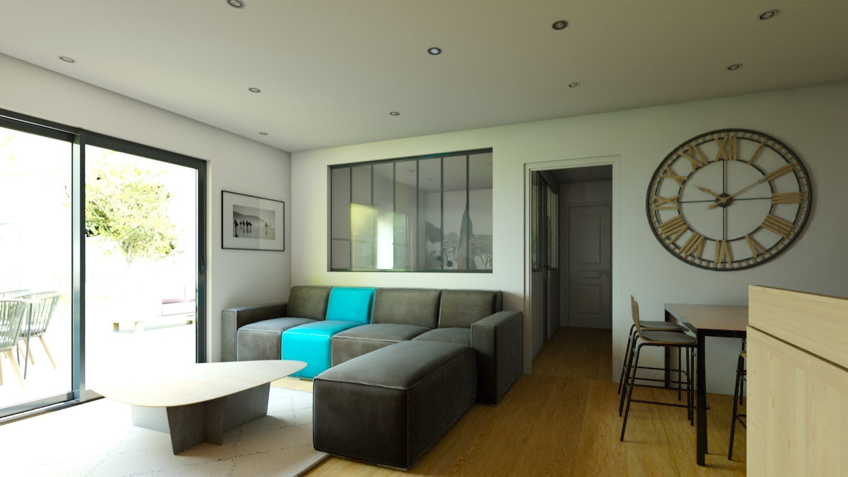 Chambre dans salon