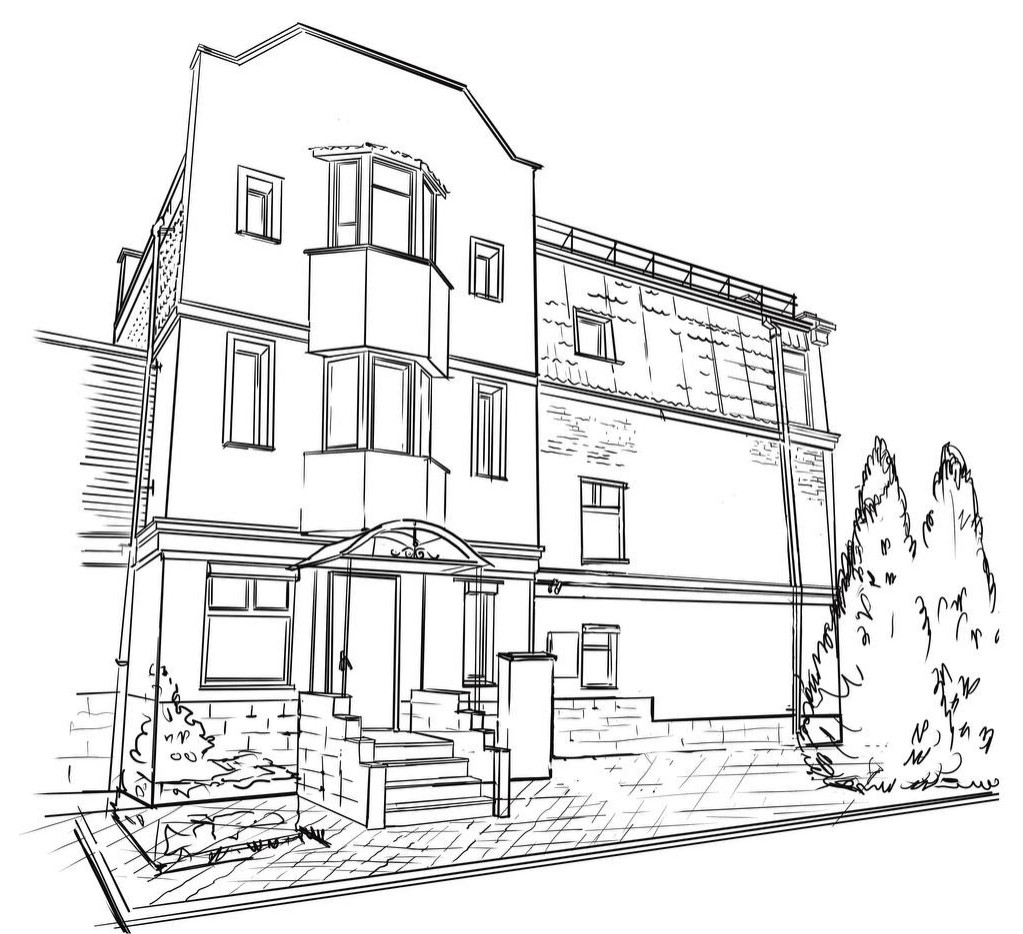 ЭСКИЗ ФАСАДА ДО РЕКОНСТРУКЦИИ