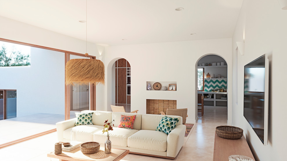 Design ideas for a mediterranean living room in Valencia.