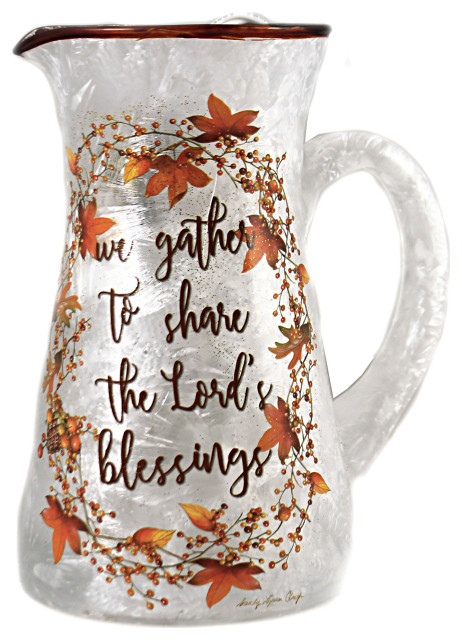 Stony Creek Share The Blessings Lit Pitcher Glass Pre-Lit Autumn Clg0208 Gather