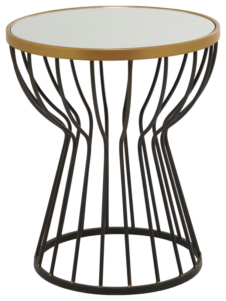 Contemporary Black Metal Accent Table 561528 Transitional Side