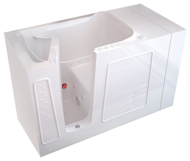 MediTub WalkIn 30x53 Left Drain Biscuit Whirlpool & Air Jetted Tub