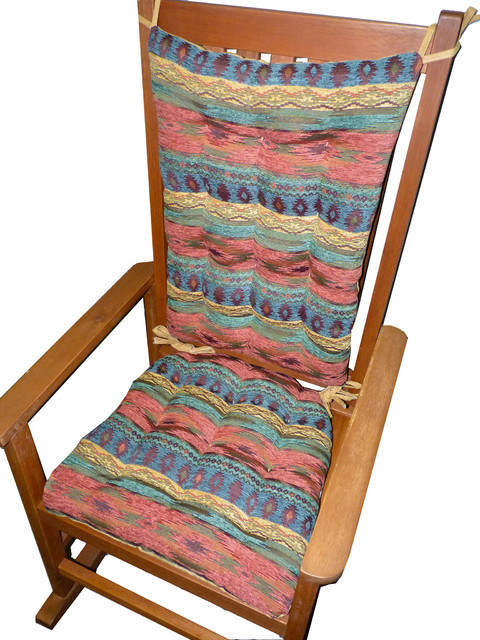 Southwest Phoenix Sunset Rocking Chair, Extra Large Patio Chair Cushions