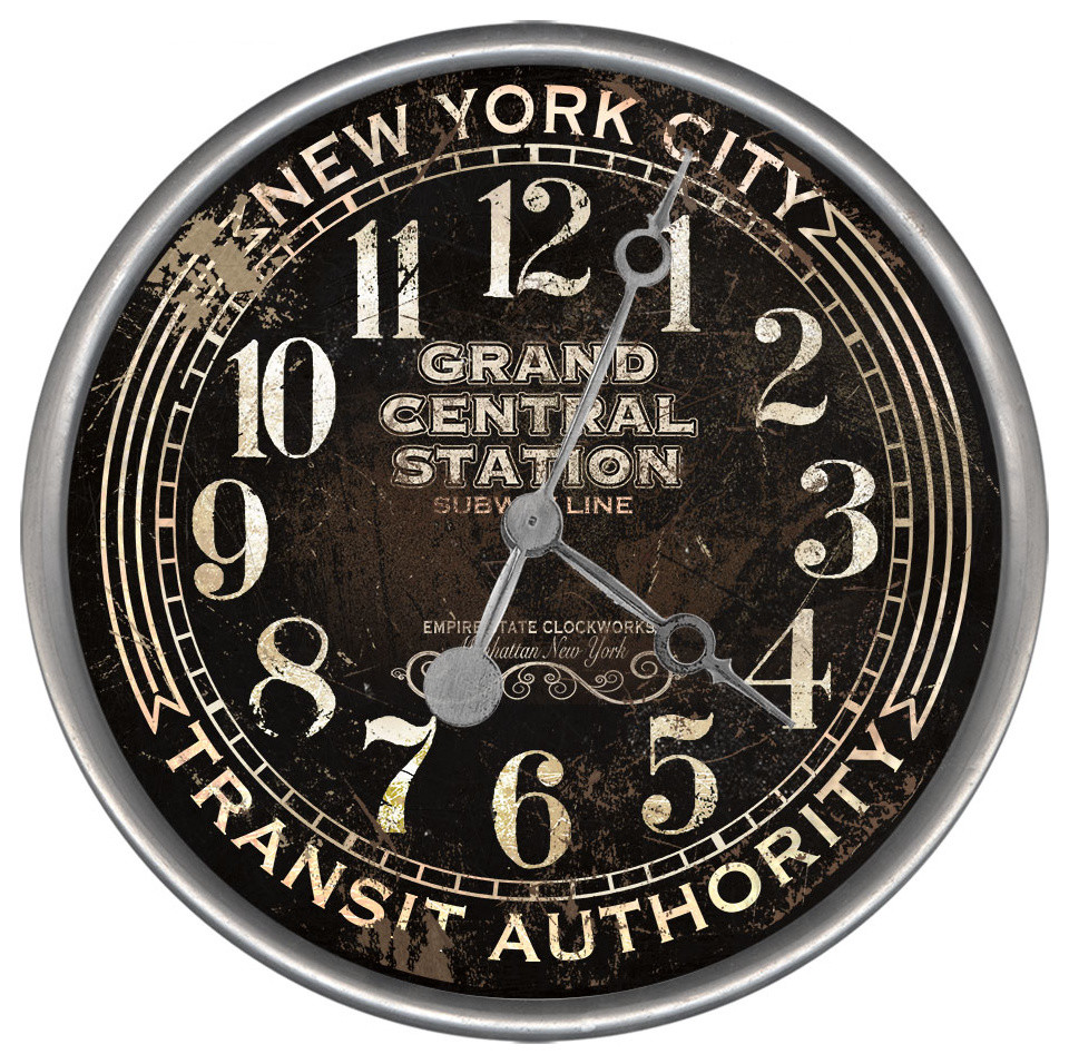 Subway Round Vintage Clock, 23"