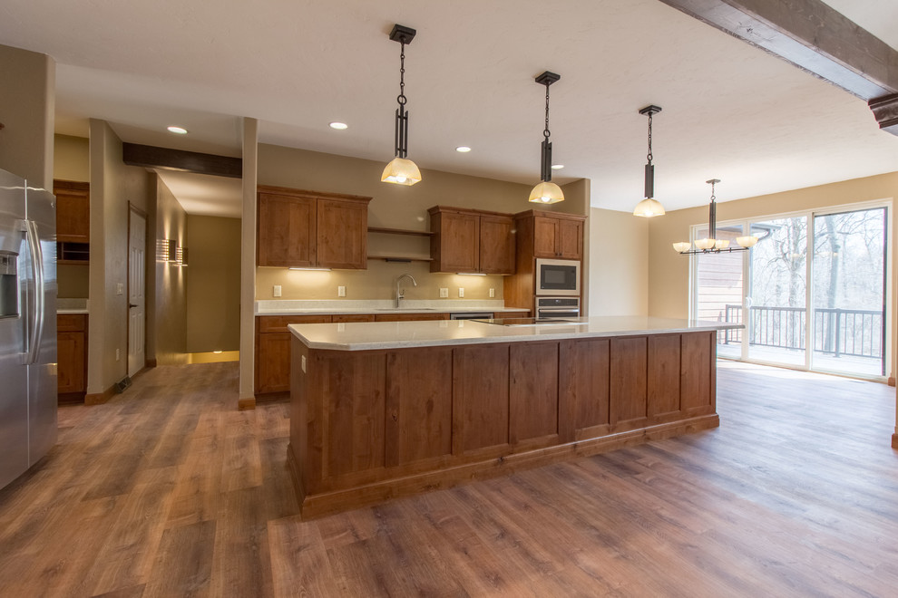 Example of a mountain style kitchen design in Milwaukee