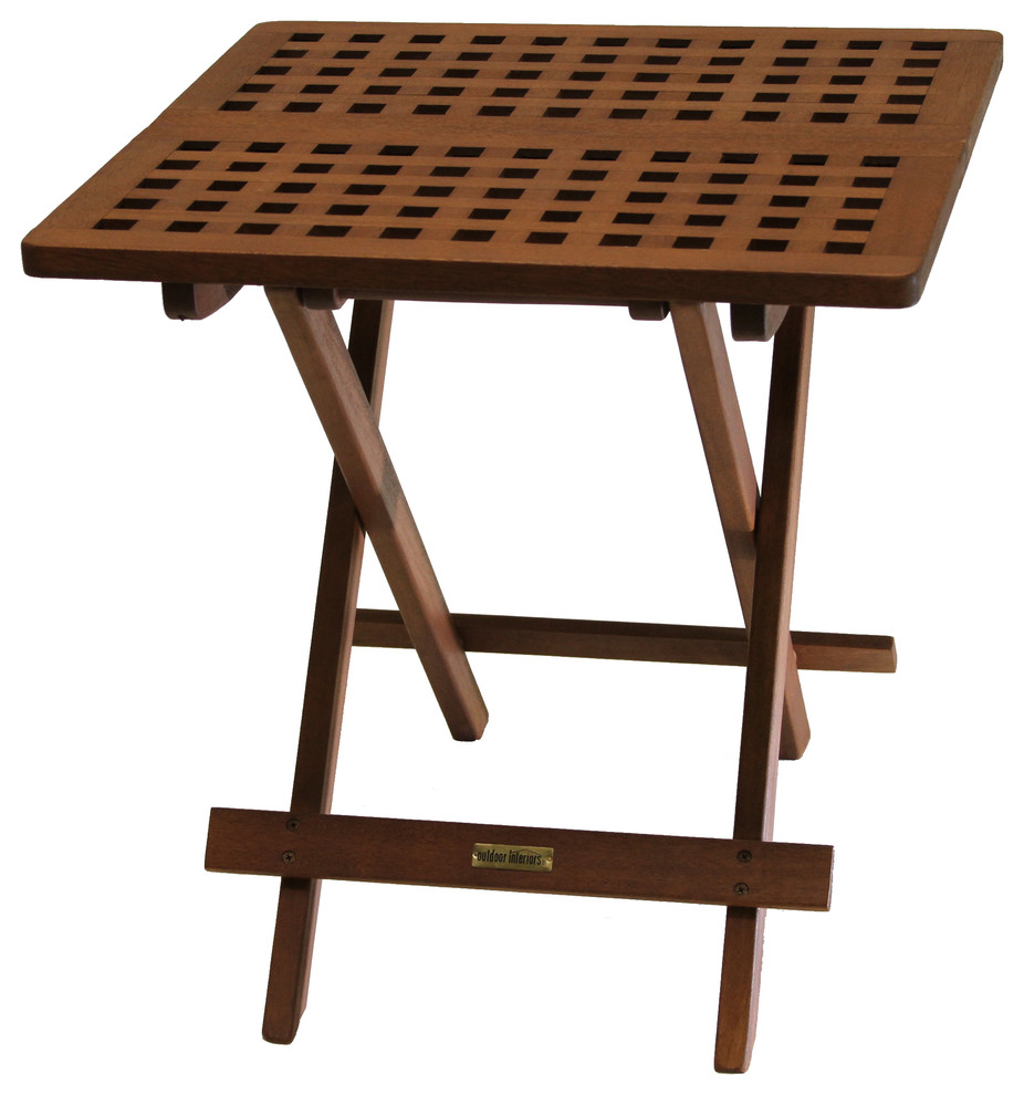 Eucalyptus Folding Side Table Transitional Folding Tables by