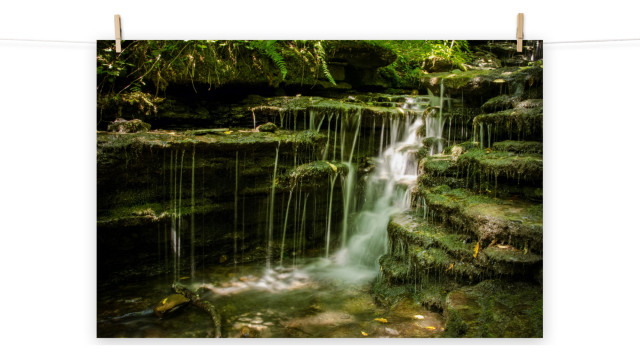 Pixley Falls 1 Landscape Photo, Waterfall Unframed Wall Art Print