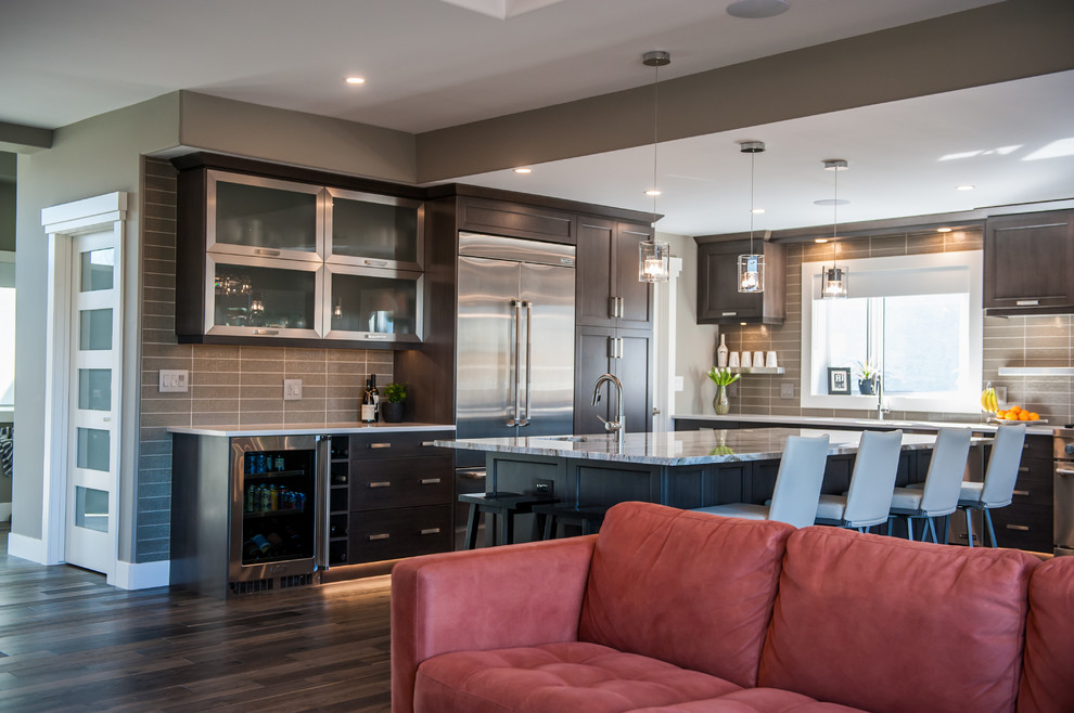 Transitional home design photo in Edmonton