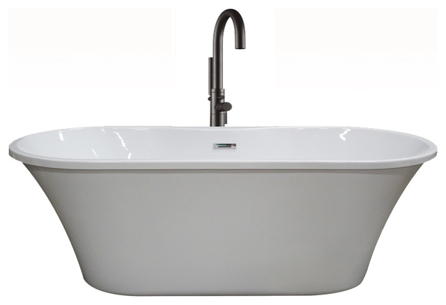 Acrylic Double Ended Bathtub Modern Faucet 66 Contemporary
